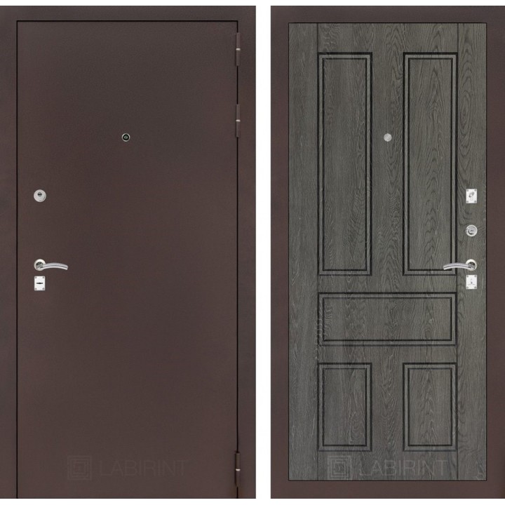 Входная дверь Лабиринт CLASSIC антик медный 10 - Дуб филадельфия графит