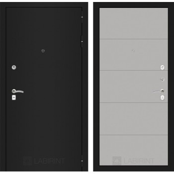 Входная дверь Лабиринт CLASSIC шагрень черная 13 - Грей софт