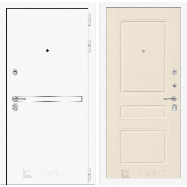 Входная дверь Лабиринт Лайн WHITE 03 - Крем софт