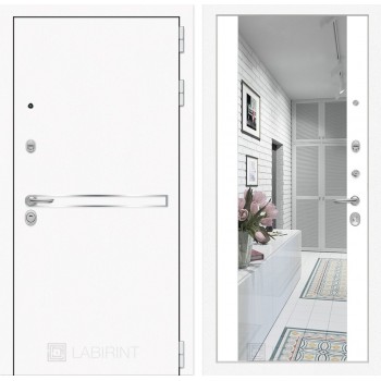 Входная дверь Лабиринт Лайн WHITE с широким зеркалом - Белый soft