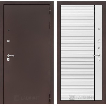 Входная дверь CLASSIC антик медный 22 - Белый софт, черная вставка