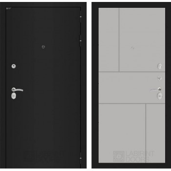 Входная дверь Лабиринт CLASSIC шагрень черная 21 - Грей софт