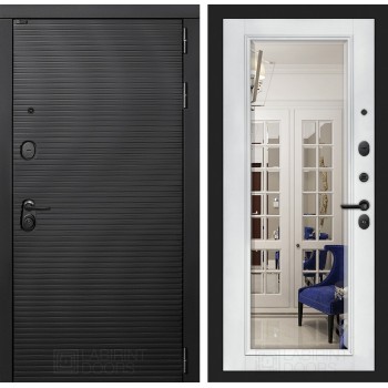 Входная дверь Лабиринт VOLCANO с Зеркалом Фацет - Белый софт
