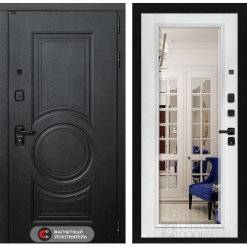 Входная дверь Лабиринт GRAND с Зеркалом Фацет - Белый софт