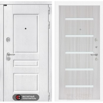 Входная дверь Лабиринт VERSAL 01 - Сандал белый, стекло белое