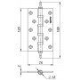 Петля универсальная Armadillo (Армадилло) 5500A (500-A5) 125х75х3 PN Перл никель Box