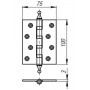 Петля универсальная Armadillo (Армадилло) 4500A (500-A4) 100x75x3 PN Перл никель Box