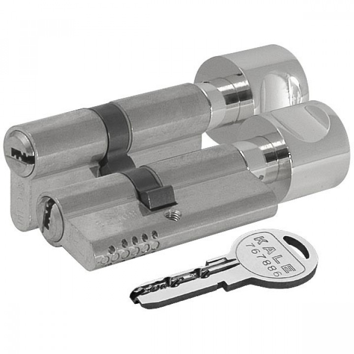 Цилиндровый механизм Kale kilit (Кале килит) с вертушкой 164 OBS SCE/80 (35+10+35) mm никель 5 кл.