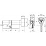 Цилиндровый механизм Fuaro (Фуаро) с вертушкой R302/70 mm-BL (30+10+30) AB бронза 5 кл. БЛИСТЕР