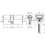 Цилиндровый механизм Fuaro (Фуаро) R600/70 mm-BL (30+10+30) PB латунь 5 кл. БЛИСТЕР