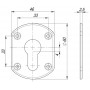 Декоративная накладка Fuaro (Фуаро) ESC031-CP-8 (ХРОМ) на цилиндр (2 шт)