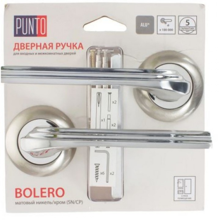 Ручка раздельная Punto (Пунто) BOLERO TL/HD SN/CP-3 матовый никель/хром
