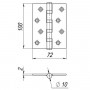 Петля универсальная Ajax (Аякс) 4B/P 100x70x2 SB (мат. золото) ПАКЕТ