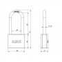 Замок навесной Ajax (Аякс) PD-01-50-L англ. 3 кл. (длин. дужка) коробка